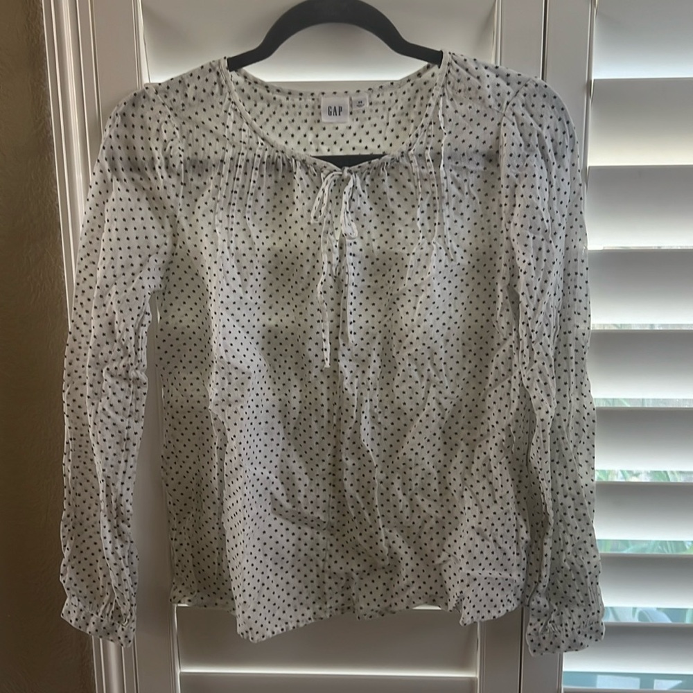 Star print peasant blouse